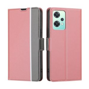 For OnePlus Nord CE 2 Lite 5G Twill Texture Side Button Leather Phone Case(Pink) (OEM)