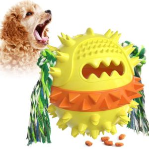 Pet Puppy Teething Stick Vocal Dog Toy Leaking Food Ball Pet Supplies(Yellow) (OEM)