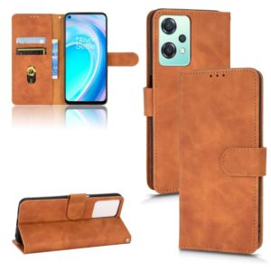 For OnePlus Nord CE 2 Lite 5G Skin Feel Magnetic Flip Leather Phone Case(Brown) (OEM)