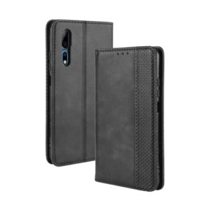 For ZTE Axon 10 Pro/Axon 10 Pro 5G/A2020 Pro Magnetic Buckle Retro Crazy Horse Texture Horizontal Flip Leather Case , with Holder & Card Slots & Photo Frame(Black) (OEM)