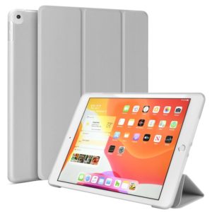 Three-folding Surface PU Leather TPU Matte Soft Bottom Case with Holder & Sleep / Wake-up Function For iPad 10.2 2021 / 2020 / 2019 / iPad Pro 10.5 inch (Grey) (OEM)