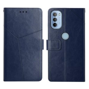 For Motorola Moto G31 / G41 Y Stitching Horizontal Flip Leather Phone Case(Blue) (OEM)