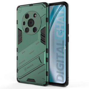 For Honor Magic3 Punk Armor 2 in 1 PC + TPU Shockproof Case with Invisible Holder(Green) (OEM)