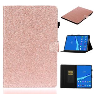 For Samsung Galaxy Tab A8 10.5 2021 Varnish Glitter Powder Leather Tablet Case(Rose Gold) (OEM)