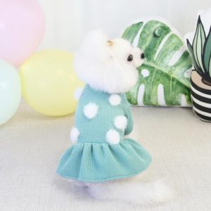 Pet Dog Skirt Pomeranian Bichon Wool Skirt Dog Warm Skirt, Size: M(Green) (OEM)