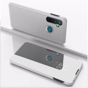 For OPPO Realme 5 Pro Plated Mirror Horizontal Flip Leather with Stand Mobile Phone Holster(Silver) (OEM)