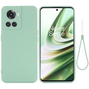 For OnePlus ACE / 10R Solid Color Liquid Silicone Full Coverage Phone Case(Green) (OEM)