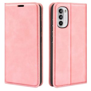 For Motorola Moto G52 4G Retro-skin Magnetic Suction Leather Phone Case(Pink) (OEM)