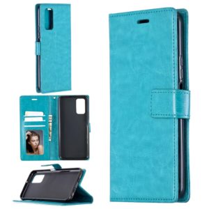 For Huawei Honor 30S Crazy Horse Texture Horizontal Flip Leather Case with Holder & Card Slots & Wallet & Photo Frame(Blue) (OEM)
