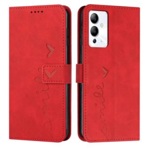 For Infinix Note 12i Skin Feel Heart Pattern Leather Phone Case(Red) (OEM)