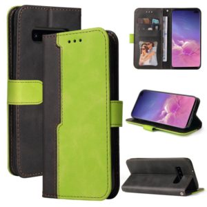 For Samsung Galaxy S10e Business Stitching-Color Horizontal Flip PU Leather Case with Holder & Card Slots & Photo Frame(Green) (OEM)