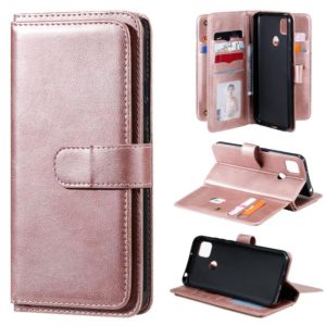 For Xiaomi Redmi 9C Multifunctional Magnetic Copper Buckle Horizontal Flip Leather Case with Bracket & 10 Card Slots & Wallet & Photo Frame(Rose Gold) (OEM)