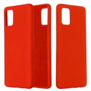 For Xiaomi Mi 10 Lite Solid Color Liquid Silicone Shockproof Full Coverage Protective Case(Red) (OEM)
