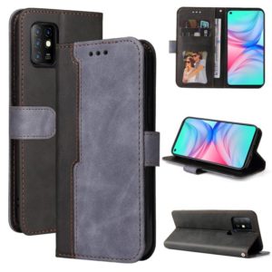 For Infinix Hot 10 Business Stitching-Color Horizontal Flip PU Leather Case with Holder & Card Slots & Photo Frame(Grey) (OEM)