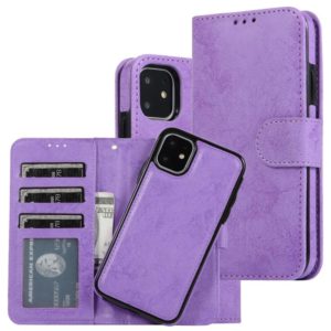 For iPhone 11 KLT888-2 Retro 2 in 1 Detachable Magnetic Horizontal Flip TPU + PU Leather Case with Holder & Card Slots & Photo Frame & Wallet(Purple) (OEM)