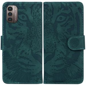 For Nokia G21 / G11 Tiger Embossing Pattern Horizontal Flip Leather Phone Case(Green) (OEM)