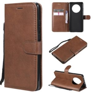 For Huawei Mate 40 Solid Color Horizontal Flip Protective Leather Case with Holder & Card Slots & Wallet & Photo Frame & Lanyard(Brown) (OEM)