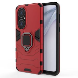 For Huawei P50 PC + TPU Shockproof Protective Case with Magnetic Ring Holder(Red) (OEM)