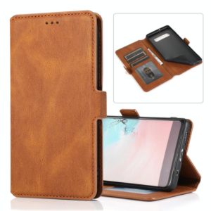 For Samsung Galaxy S10 Plus Retro Magnetic Closing Clasp Horizontal Flip Leather Case with Holder & Card Slots & Photo Frame & Wallet(Brown) (OEM)