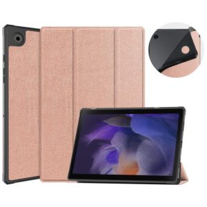 For Samsung Galaxy Tab A8 2021 SM-X205 3-Fold Holder Leather Tablet Case(Rose Gold) (OEM)