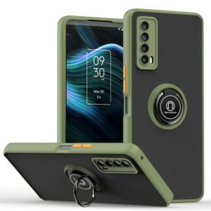 For TCL Stylus 5G Q Shadow 1 Series TPU + PC Phone Case with Ring Holder(Green) (OEM)