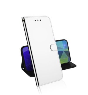 For Motorola Moto G Power (2021) Lmitated Mirror Surface Horizontal Flip Leather Case with Holder & Card Slots & Wallet & Lanyard(Silver) (OEM)
