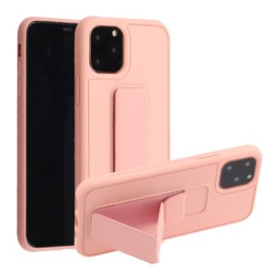 For iPhone 12 / 12 Pro Shockproof PC + TPU Protective Case with Wristband & Holder(Pink) (OEM)