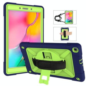 For Galaxy Tab A 8.0 (2019) T290 Contrast Color Silicone + PC Combination Case with Holder(Navy Blue + Olivine) (OEM)