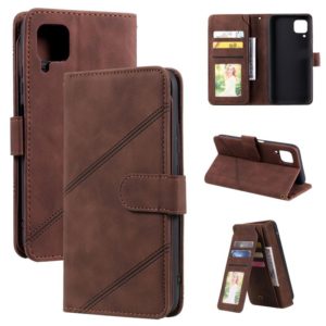 For Huawei P40 Lite Skin Feel Business Horizontal Flip PU Leather Case with Holder & Multi-Card Slots & Wallet & Lanyard & Photo Frame(Brown) (OEM)