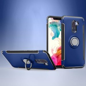 Anti-fall Car Magnetic Case with 360 Degree Rotating Armor Ring for Xiaomi Pocophone F1(Sapphire Blue) (OEM)