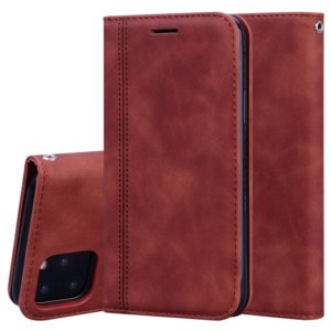 For iPhone 11 Pro Frosted Business Magnetic Horizontal Flip PU Leather Case with Holder & Card Slot & Lanyard(Brown) (OEM)