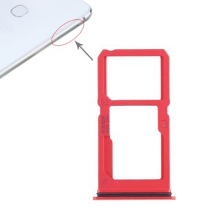 For Vivo X21i SIM Card Tray + SIM Card Tray / Micro SD Card Tray (Red) (OEM)