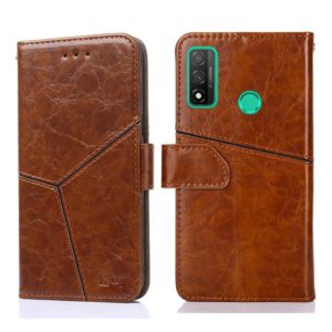 For Huawei P smart 2020 Geometric Stitching Horizontal Flip TPU + PU Leather Case with Holder & Card Slots & Wallet(Light Brown) (OEM)