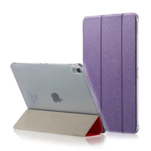 Silk Texture Horizontal Flip Magnetic PU Leather Case for iPad Pro 12.9 inch (2018), with Three-folding Holder & Sleep / Wake-up Function(Purple) (OEM)