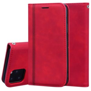For iPhone 11 Pro Max Frosted Business Magnetic Horizontal Flip PU Leather Case with Holder & Card Slot & Lanyard(Red) (OEM)