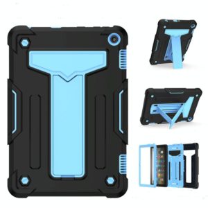 For Amazon Kindle Fire HD 8 2020/Fire 8 Plus T-shaped Bracket Contrast Color Shockproof PC + Silicone Tablet Protective Case(Black+Blue) (OEM)
