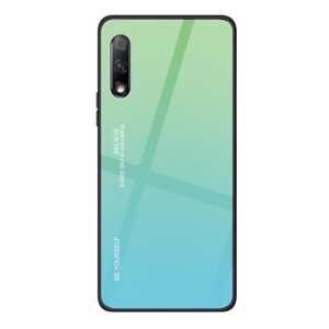For Huawei Honor 9X Gradient Color Glass Case(Sky Blue) (OEM)
