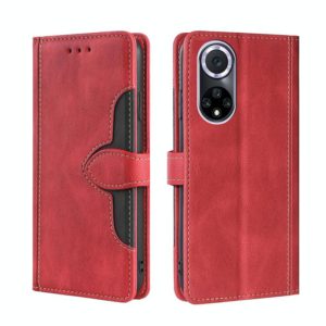 For Huawei nova 9 Skin Feel Straw Hat Magnetic Buckle Leather Phone Case(Red) (OEM)