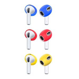 3 Pairs Earphone Silicone Earmuffs For AirPods 3(Blue+Red+Yellow) (OEM)