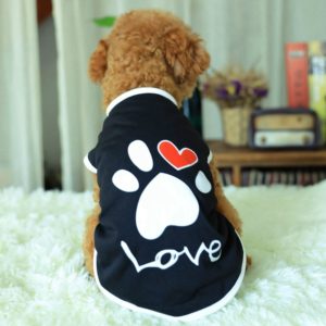 Pet Clothes Dog Love Pattern Vest Dog Clothes, Size:XXL(Black) (OEM)