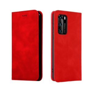 For Huawei P40 Retro Skin Feel Business Magnetic Horizontal Flip Leather Case(Red) (OEM)