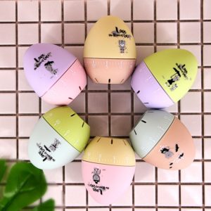 Cute Cartoon Mechanical Egg Kitchen Timer Alarm Clock Students Learn Time Management Machines,Random Color Delivery (OEM)