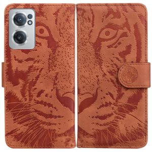 For OnePlus Nord CE 2 5G Tiger Embossing Pattern Horizontal Flip Leather Phone Case(Brown) (OEM)
