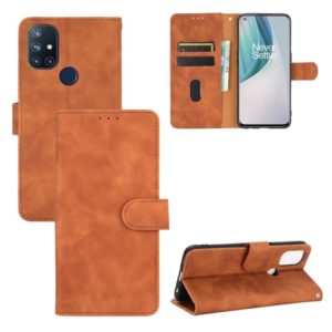For OnePlus Nord N10 5G Solid Color Skin Feel Magnetic Buckle Horizontal Flip Calf Texture PU Leather Case with Holder & Card Slots & Wallet(Brown) (OEM)