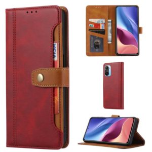 For Xiaomi Redmi K40 / K40 Pro Calf Texture Double Fold Clasp Horizontal Flip Leather Case with Photo Frame & Holder & Card Slots & Wallet(Red) (OEM)