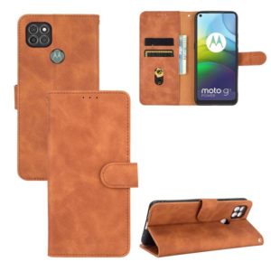 For Motorola Moto G9 Power Solid Color Skin Feel Magnetic Buckle Horizontal Flip Calf Texture PU Leather Case with Holder & Card Slots & Wallet(Brown) (OEM)