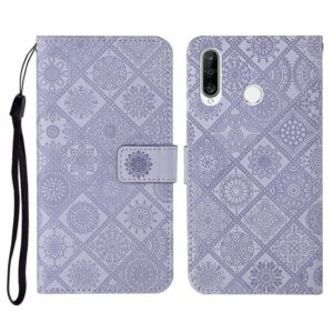 For Huawei P30 lite Ethnic Style Embossed Pattern Horizontal Flip Leather Case with Holder & Card Slots & Wallet & Lanyard(Purple) (OEM)