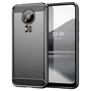For Nokia 3.4 Brushed Texture Carbon Fiber TPU Phone Case(Black) (OEM)