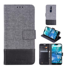 For Nokia 7.1 MUXMA MX102 Horizontal Flip Canvas Leather Case with Stand & Card Slot & Wallet Function(Black) (MUXMA) (OEM)