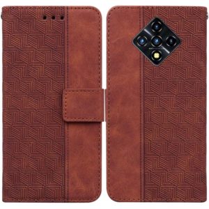 For Infinix Zero 8 X687 Geometric Embossed Leather Phone Case(Brown) (OEM)